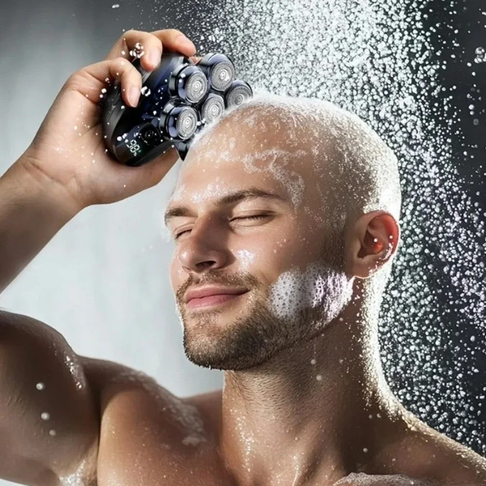 Cyruzi 7D Floating Head Shaver MS-689 Electric Razor for Bald Men Waterproof LED